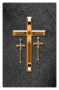 DF35T 517 CP SH BK Copper 3 Crosses Shimmer Black Background
